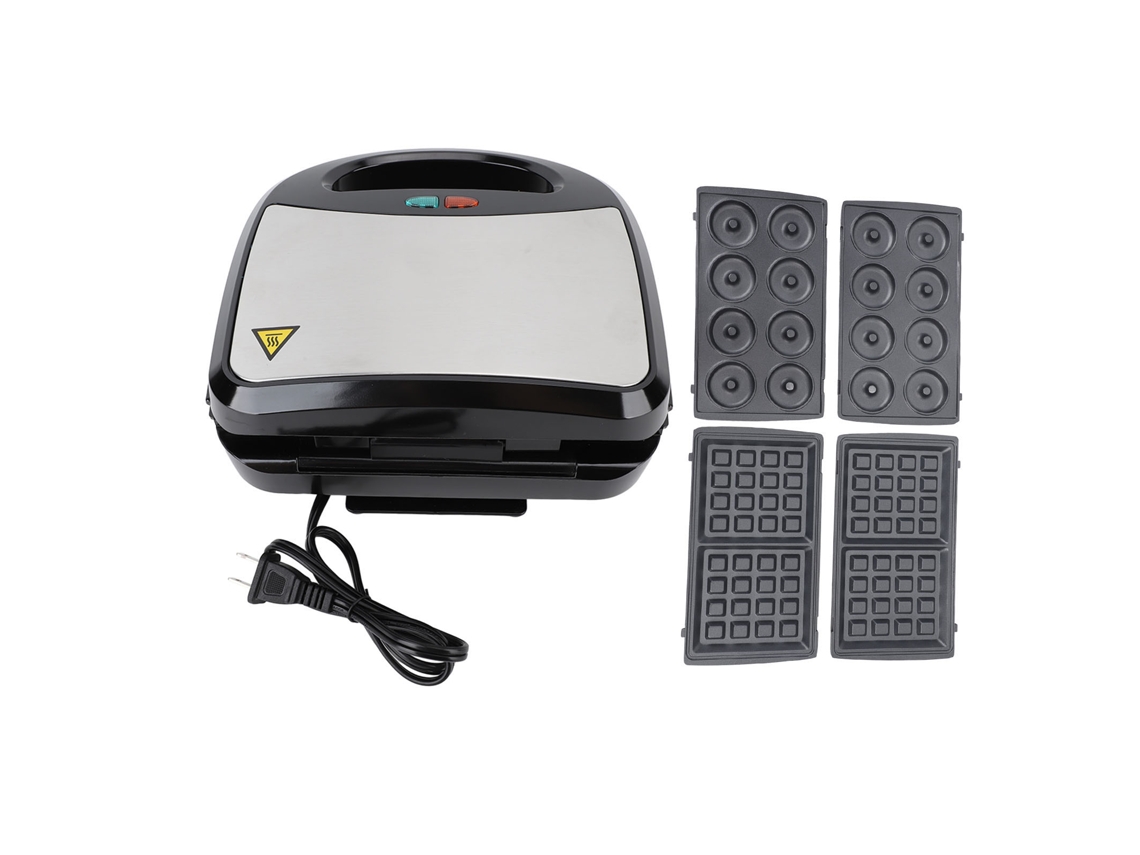 Máquina de Waffles Donuts 800w Elétrica Antiaderente Pratos