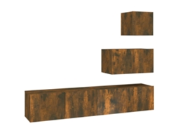 Tv Cabinet Set, Tv Cabinets Vidaxl Marrom Madeira Processada (n/a)
