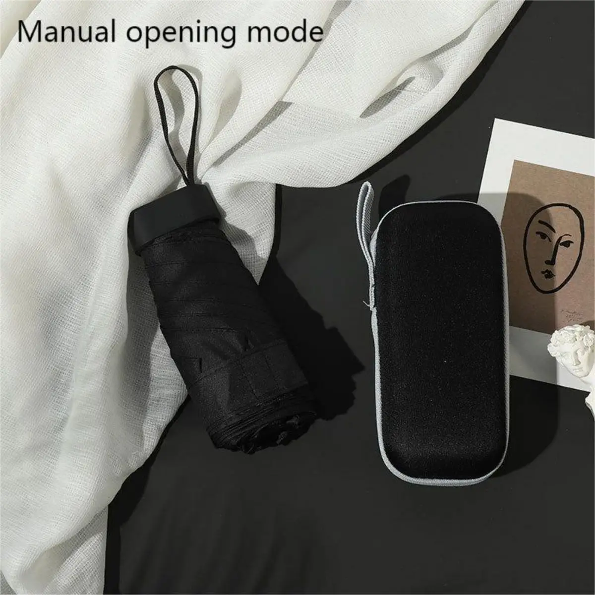 (preto 6k) Mini Guarda-sol, Proteção Uv, Adequado Para Sol E Chuva.