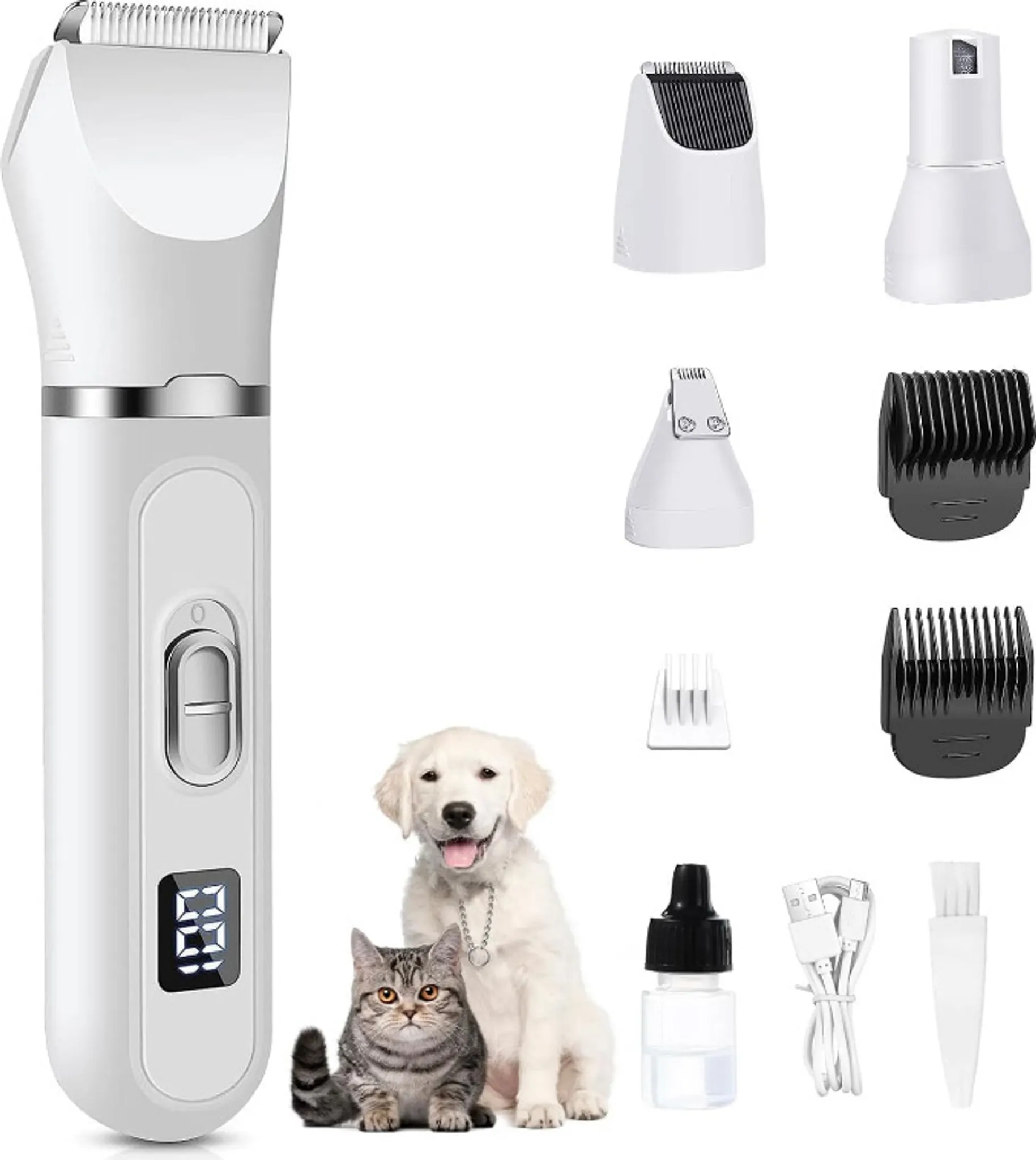 Aparador de Pelo de Cachorro 4 em 1 com Tela Led, YANYXR