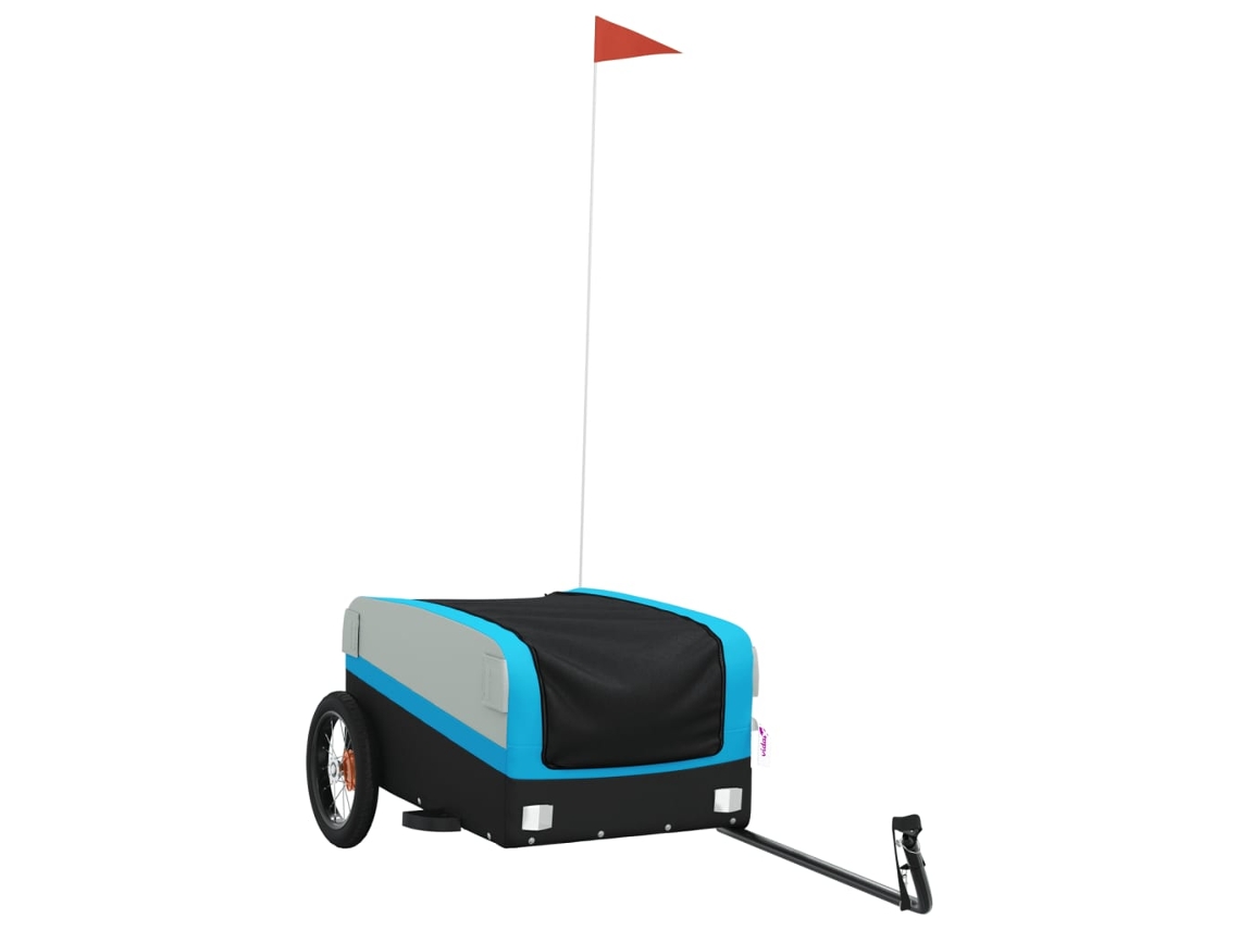Reboque de Carga para Bicicleta Vida Xl Ferro Preto e Azul 30 kg VIDAXL