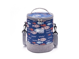 Bolsa Bento Oxford À Prova Dágua, Portátil, Redonda, Isolada, Lancheira Térmica De Alumínio, Com Zíper Bidirecional Slowmoose