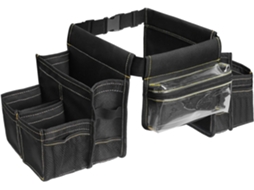 Avental de limpeza ajustável genérico com cinto, bolsa impermeável para ferramentas com várias bolsas inclusas.