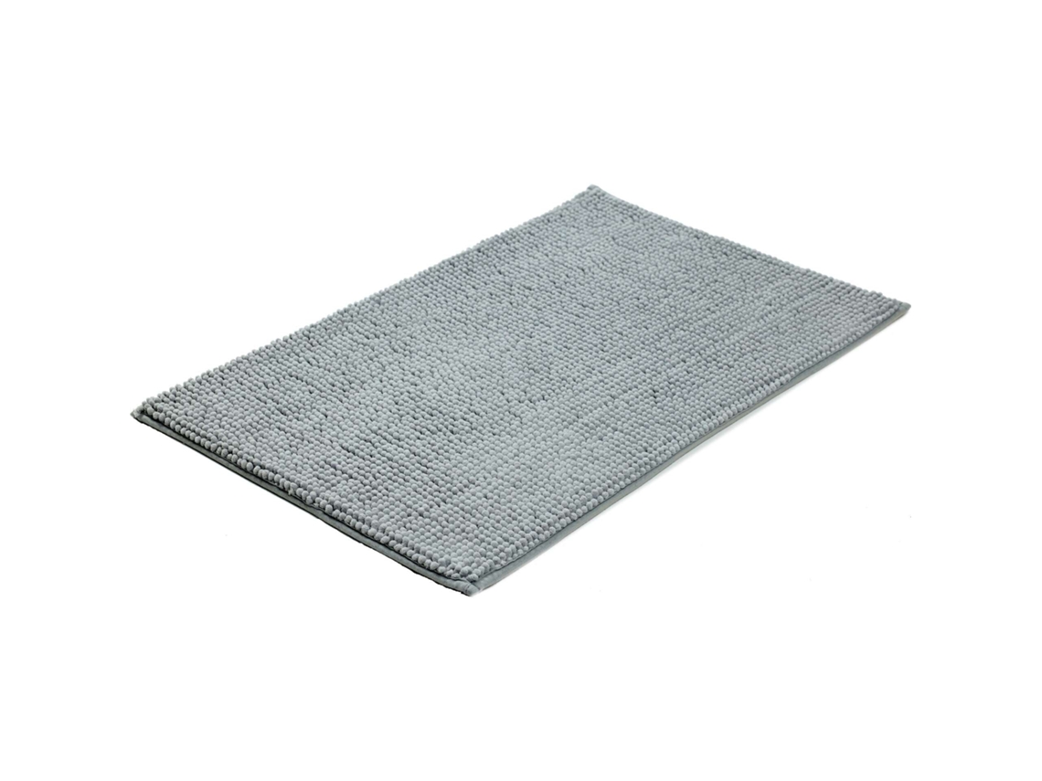 Tapete Wc 80x50cm Microfibra Cinza Claro