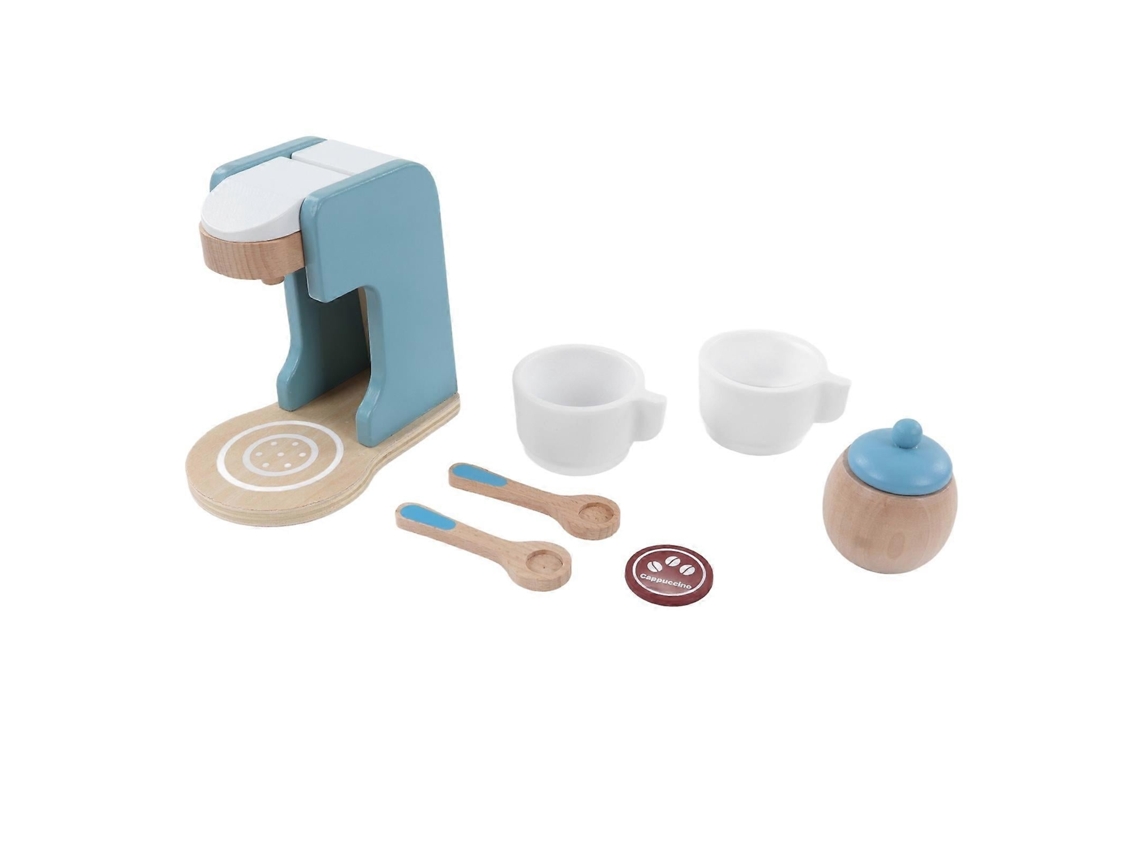 Cafeteira De Madeira Infantil Lurelia, Para Faz De Conta, 13,2x8,5x13,4cm, Madeira Maciça