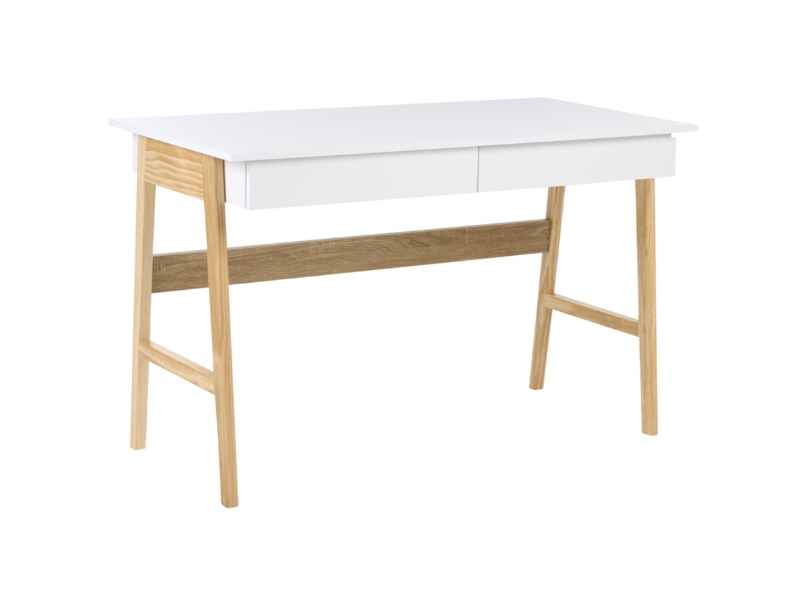 Escritorio Beliani Theslay De Tablero De Partículas Blanco 120x60x75