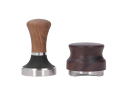 Conjunto De Prensa E Distribuidor Pó Café Em Aço Inoxidável Com Cabo Madeira, 51 Mm. Para Máquina De Café Com Design Reutilizável E Fácil Limpeza