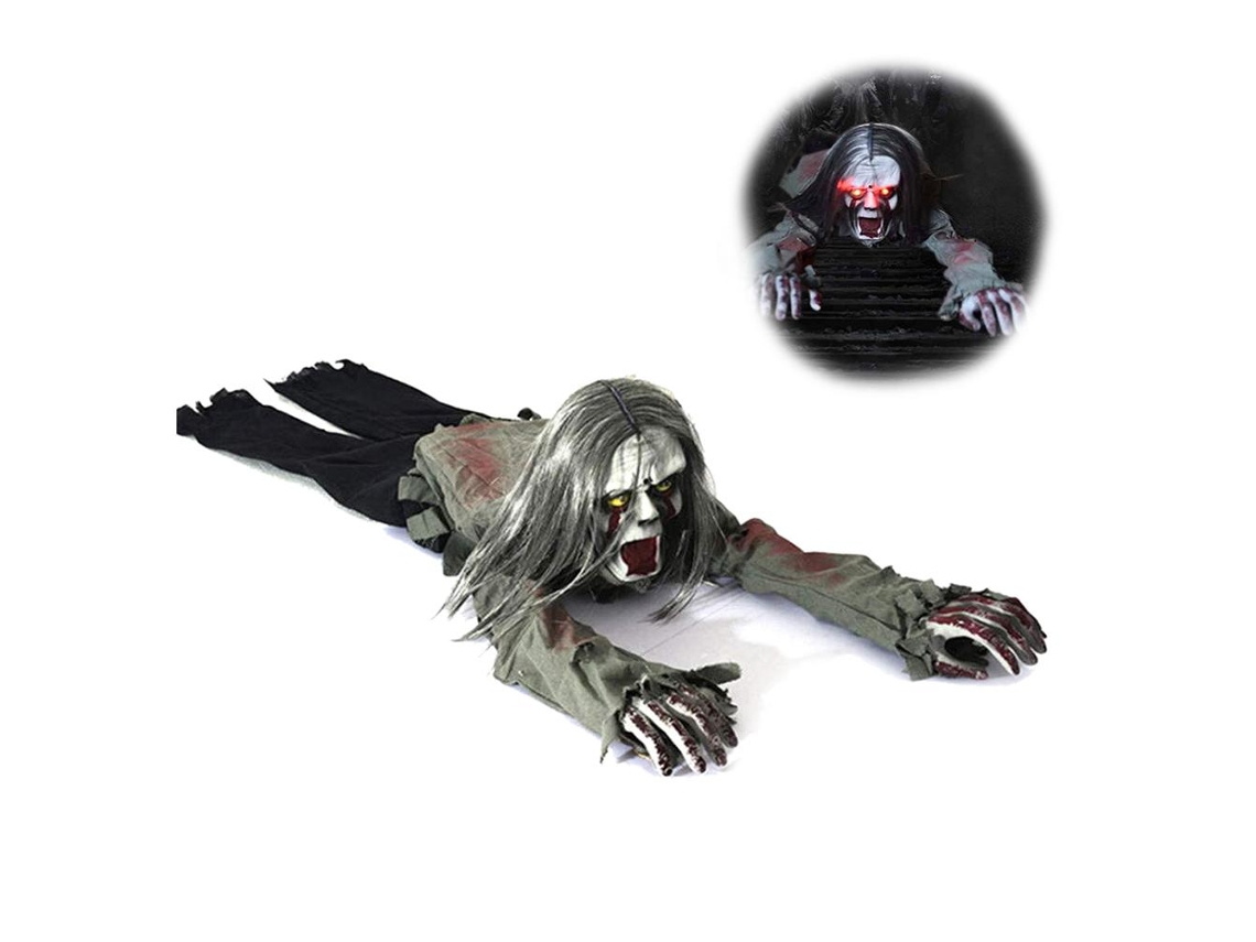 Fantasma Elétrico Rastreador com Voz Aterrorizante Controlado por Som Decoração de Halloween para Festa e Casa Assombrada