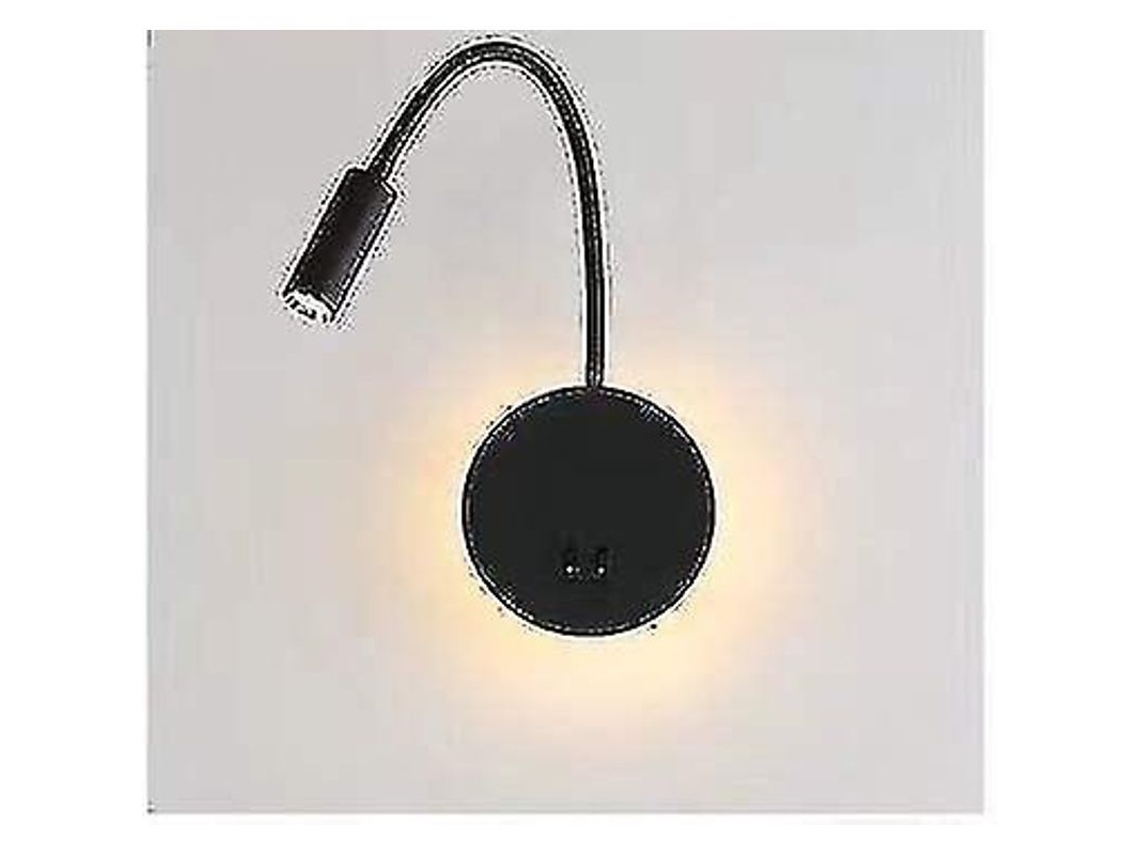 Lâmpada De Leitura Led Com 3w+8w, Luz Branca Quente 3000k, Gooseneck Flexível 35cm, Instalação Dupla, Resistente À Corrosão