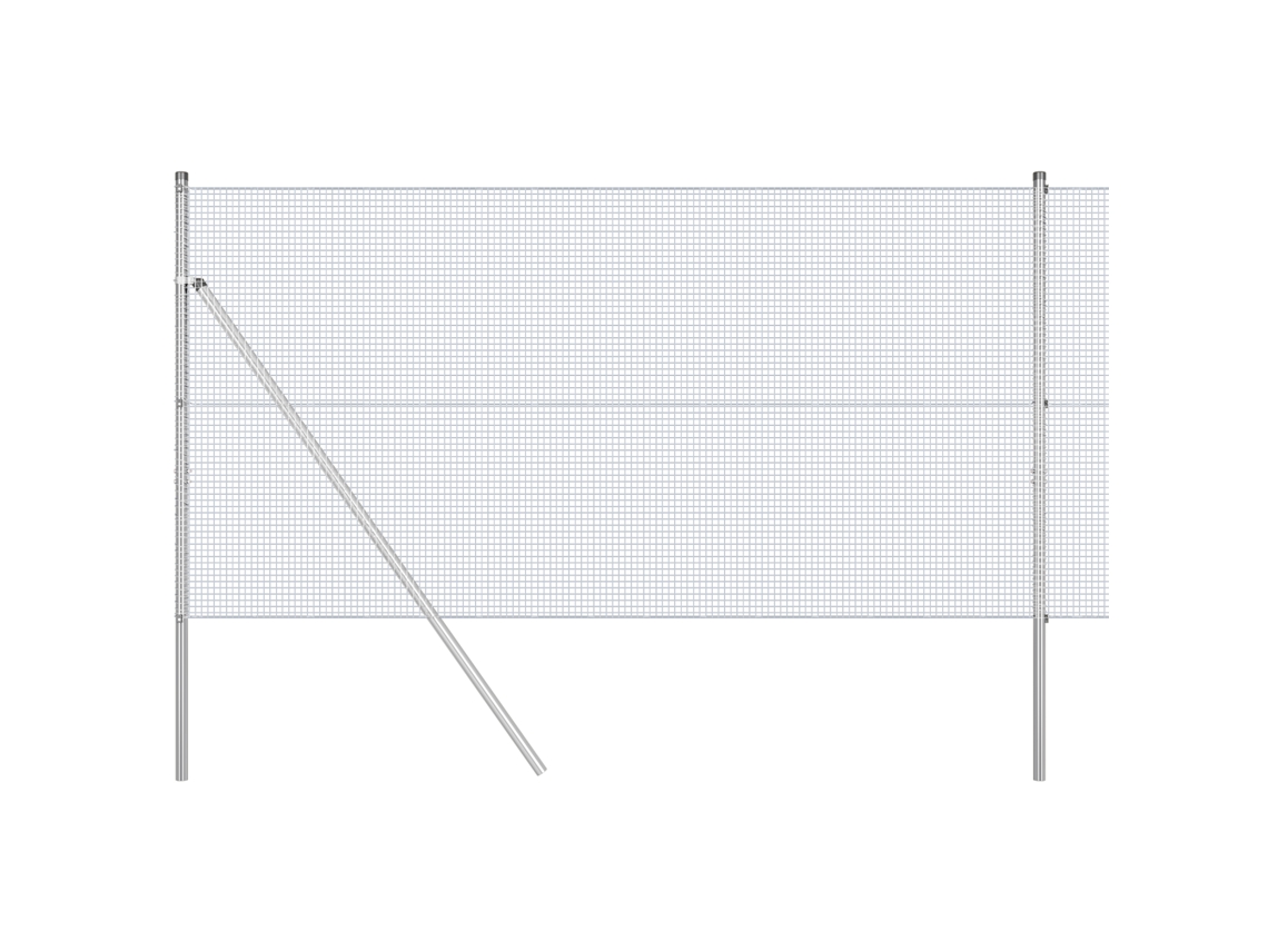 Conjunto 1 Poste De Cerca Vidaxl Prateado Aço (25 X 1,4 M)