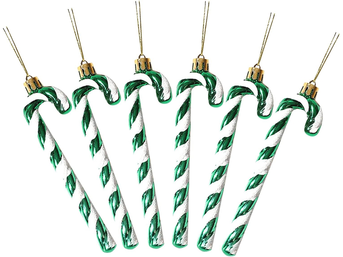 Lote De 6 Decorações De Suspensão Em Sucre D'orge À Rayures Légères Pour Sapin De, Decoração De Interior,