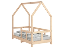 Kids Bed Frame, Kids Bed Frames Vidaxl Marrom Madeira De Pinho (70 X 140 Cm)