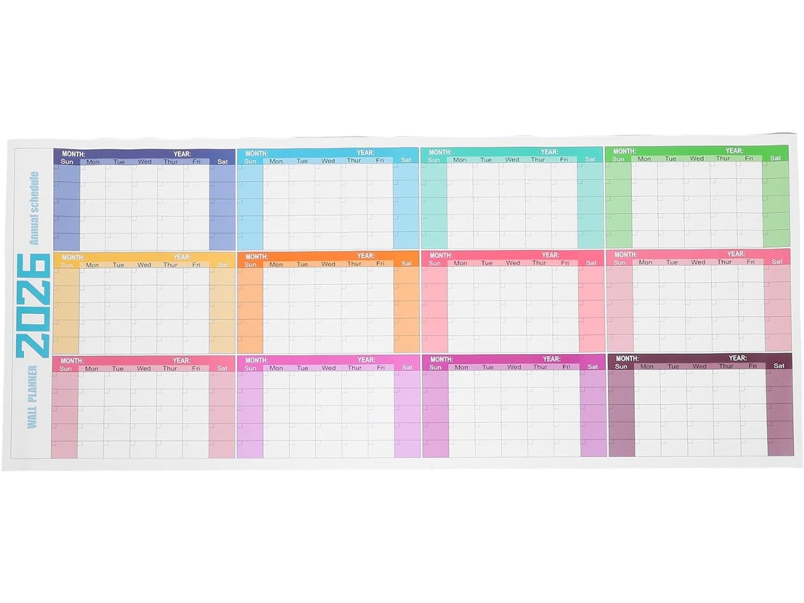 Calendário de Parede para e Sem Quadro Planejamento Anual, CHABERLU