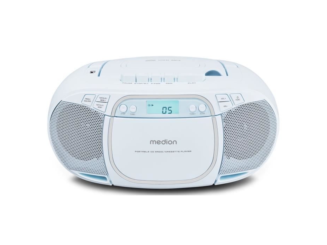 Leitor de CD Medion FM 2x2,2W RMS Azul