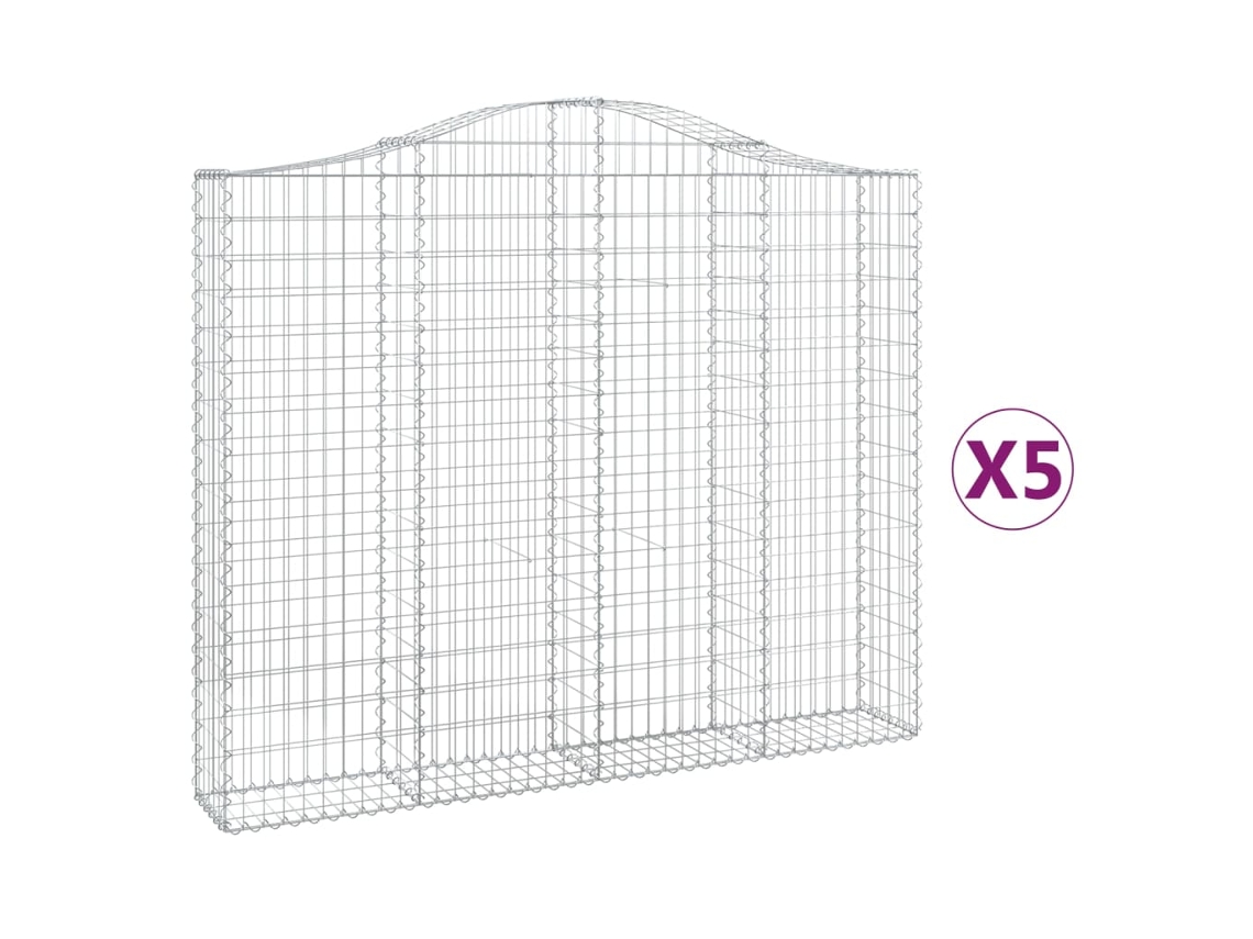 Gabion Basket, Gabion Baskets Vidaxl Prateado Ferro (200 X 30 X 160/180 Cm)