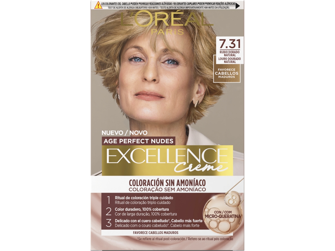 Coloração Permanente Age Perfect Nudes 7.31 L'oréal Paris Excellence