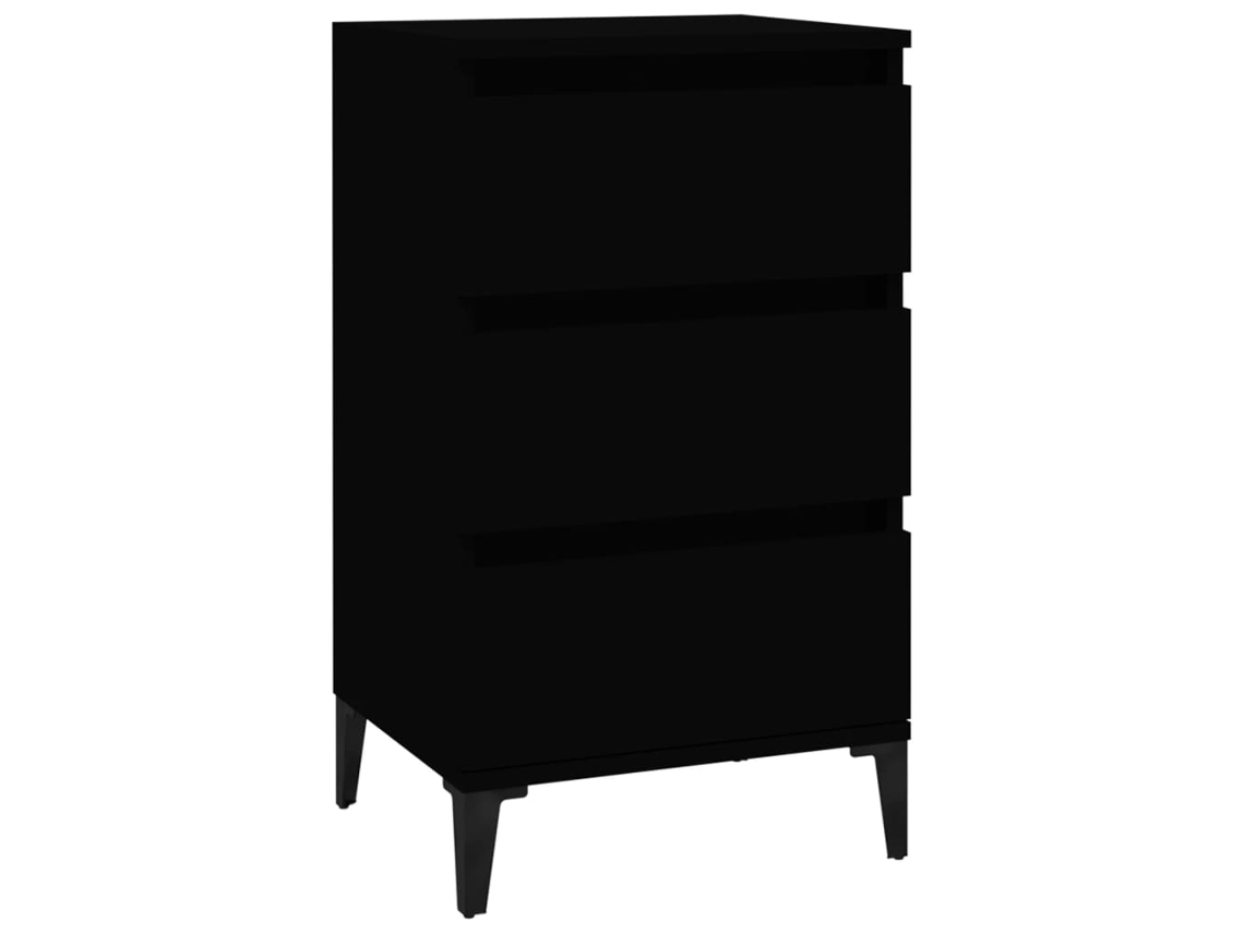 Mesa de Cabeceira VIDAXL (Preto - Madeira processada - 40 x 35 x 70 cm)
