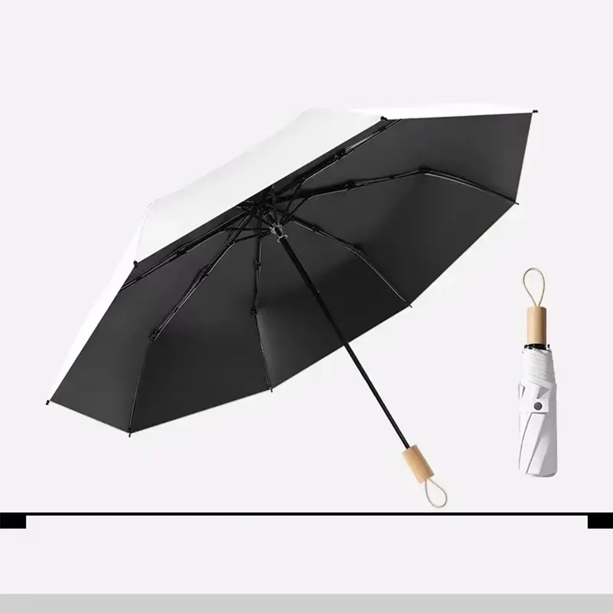 (branco) Guarda-chuva Triplo Automático Romântico Em Estilo Francês Para Mulheres, Adequado Tanto Para Dias Ensolarados Quanto Chuvosos.