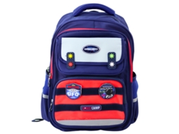 Children's School Backpack Chest Strap Navy Blue Red Space 20l 38cm