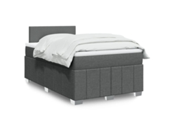 Vidaxl Cama Boxspring Com Colchão 120x190 Cm Tecido Cinzento-escuro