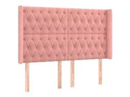 Cabeceira Cama C/ Abas Veludo 163x16x118/128 Cm Rosa MAISON EXCLUSIVE