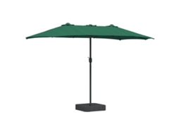 Conjunto 1 Guarda-sol De Jardim Vidaxl Verde Poliéster (385 X 209 X 244 Cm)