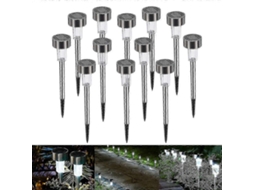 Pacote Com 12 Lâmpadas Solares De Jardim À Prova Dágua, Alimentadas Por Energia Solar, Led Para Áreas Externas Olysi Shop