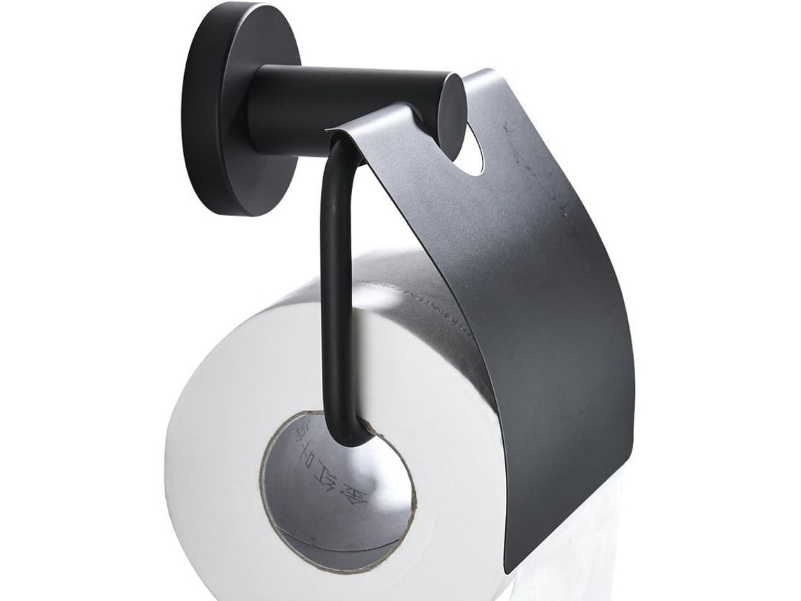 Porta Papel Higiênico De Parede De Aço Inoxidável 304 Fosco Preto Resistente À Água E À Oxidação