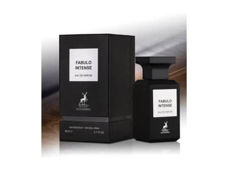 Eau de Parfum Fabulo Intense 80Ml de Alhambra Fragrance Of Dubai For Women Of Tonka Bean Resin Iris Leather Accord Clary Sage