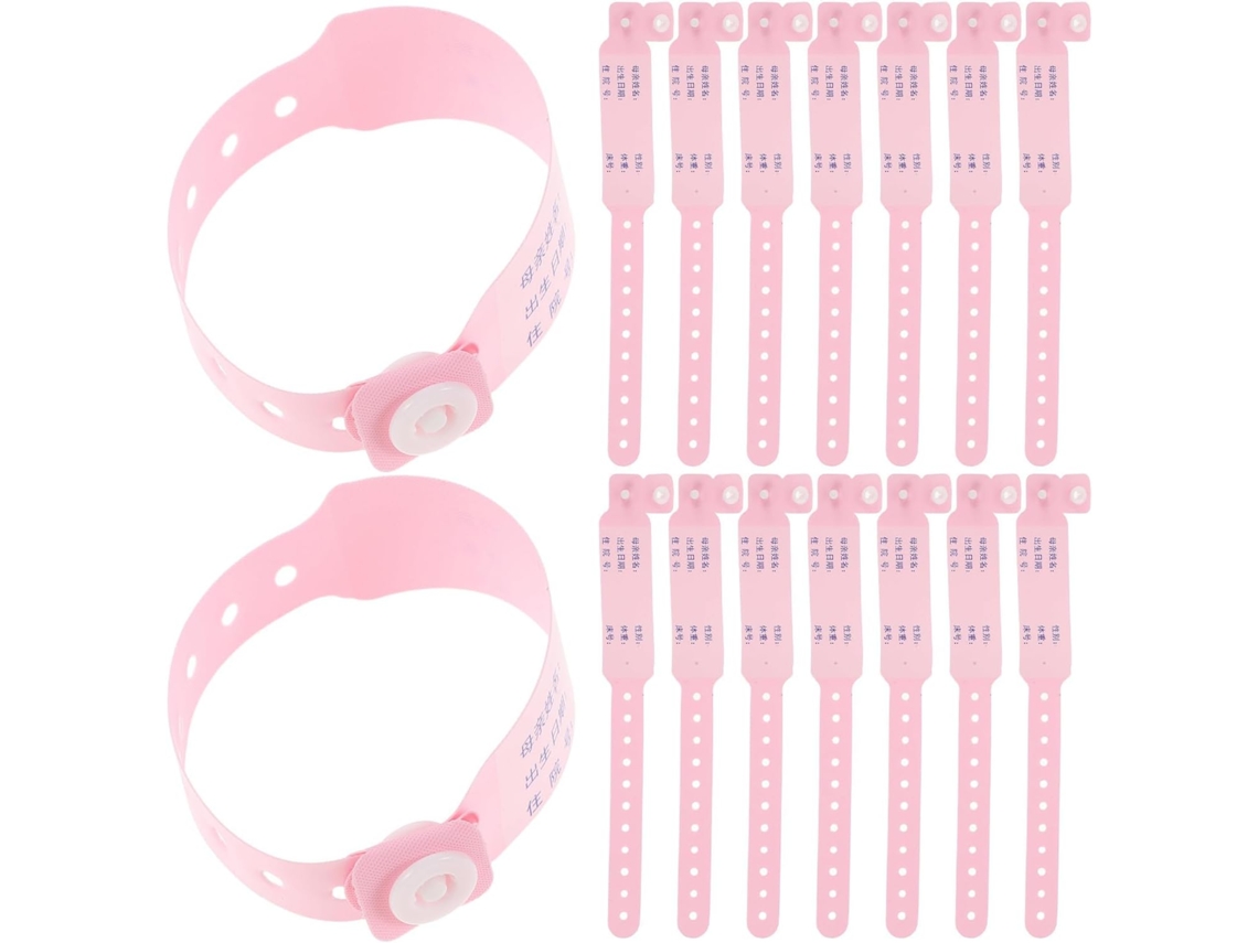 Pulseiras De Identificação Para Recém Nascidos Mikikit Uso Hospitalar, 100 Unidades Em Pvc Com Fecho Seguro E Superfície