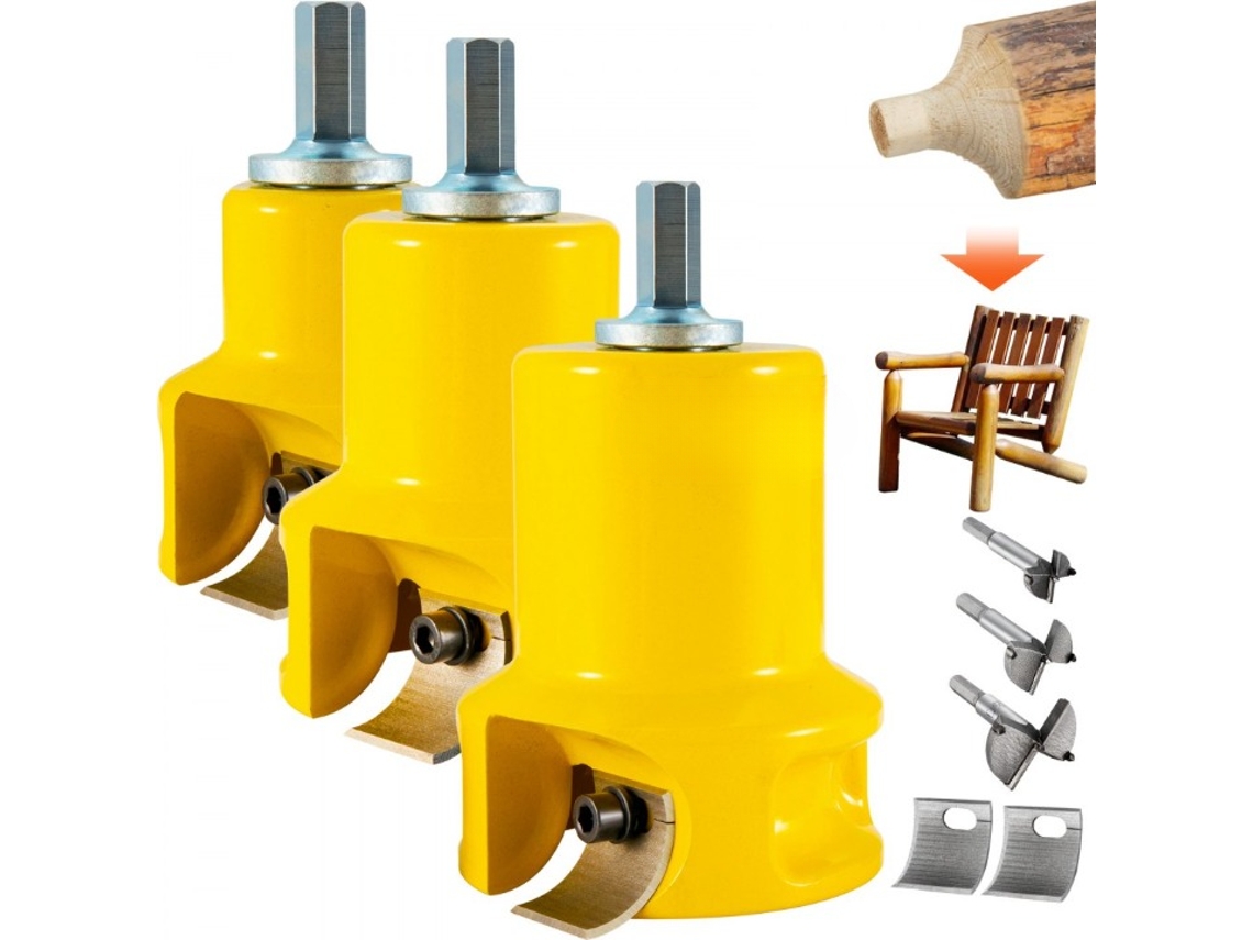 Conjunto De Cortadores De Cavilhas 25,4–50,8 Mm Com 2 Lâminas Para Mobiliário Em Madeira Tekmaquinas