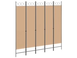 Maison Exclusive - Divisória De 5 Painéis Bege 200 X 200 Cm Tecido