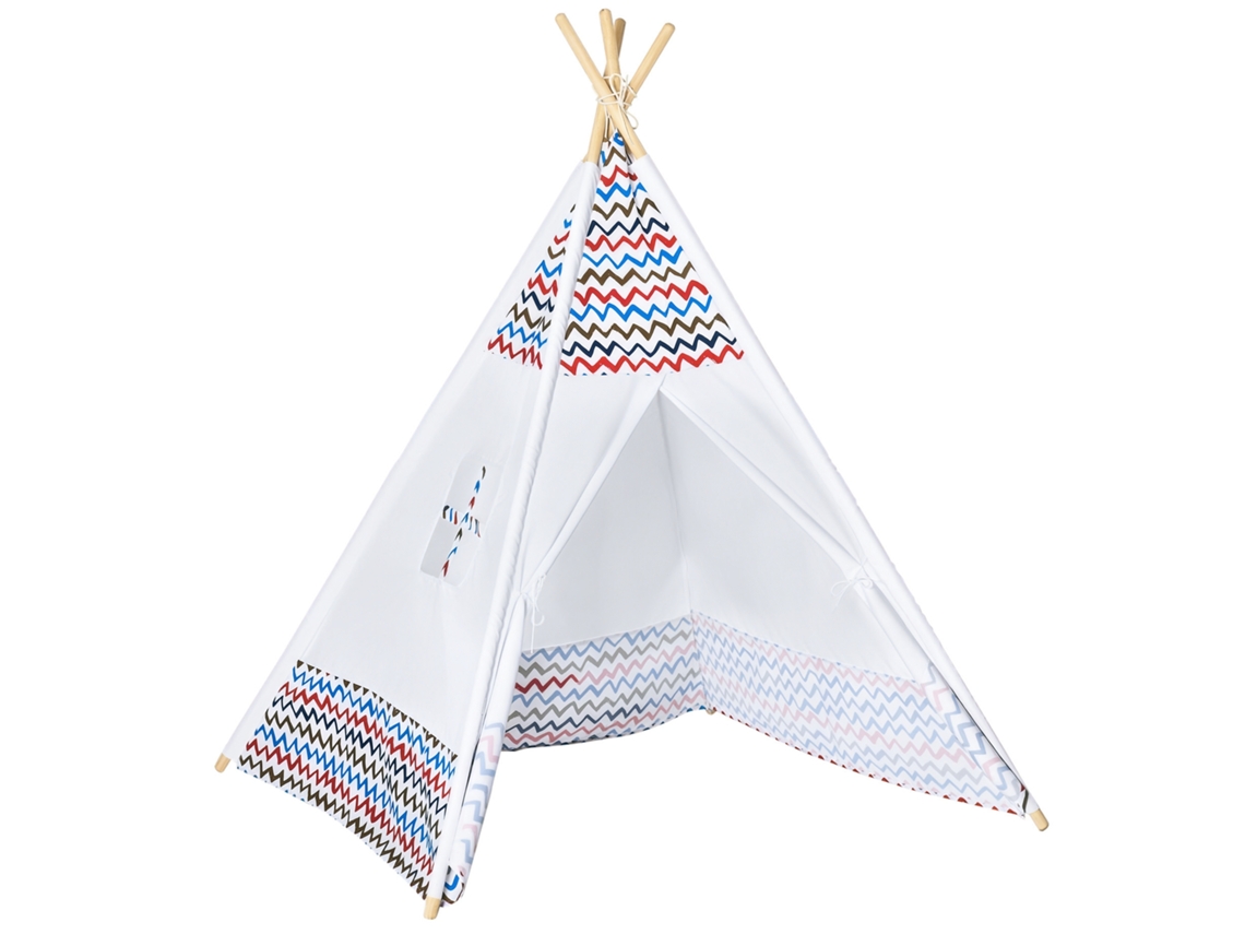 Tenda Tipi Para Crianças Acima De 3 Anos Tenda Tipi Infantil De Madeira Portátil Com Janela Para Interiores E Exteriores 120x120x155cm Branco