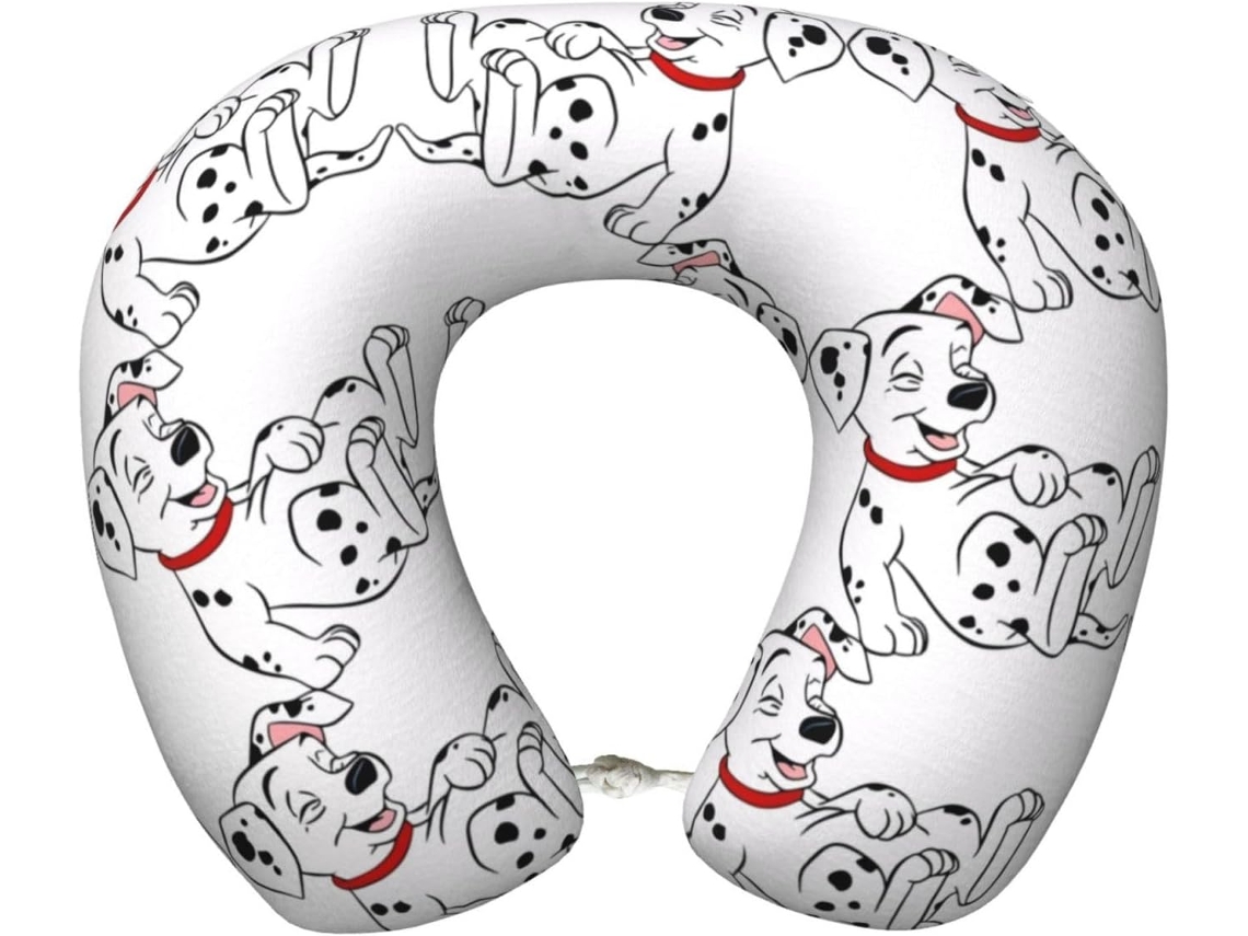 Travesseiro de Viag em Espuma Viscoelástica com Estampa Dálmata Suporte para o Pescoço Ideal Dormir 100 %