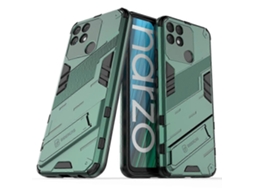 Para Oppo Realme Narzo 50a Punk Armor 2 Em 1 Pc Capa De Telefone Tpu À Prova De Choque Com Suporte Invisível