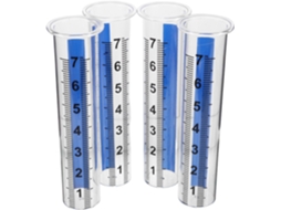 Kit de 4 Pluviômetros Inoomp: Tubo para Medição Precisa da Água da Chuva em Jardins, Gramados, Quintais, Escolas e CHABERLU