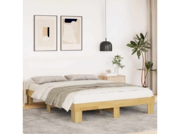 Vidaxl Estrutura de Cama Sem Colchão 135x190 Cm Madeira Maciça Carvalho