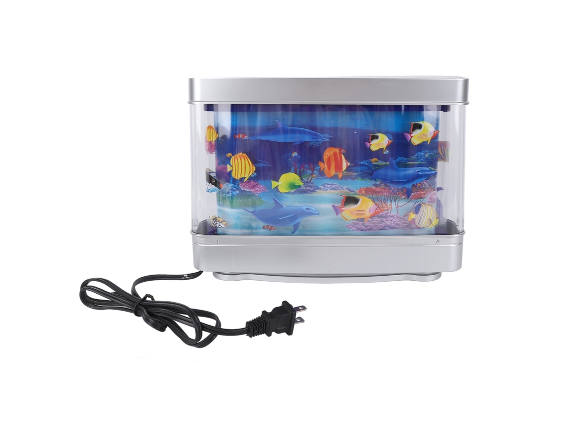Lâmpada Aquário Luz Branca Decorativa com Peixes Móveis