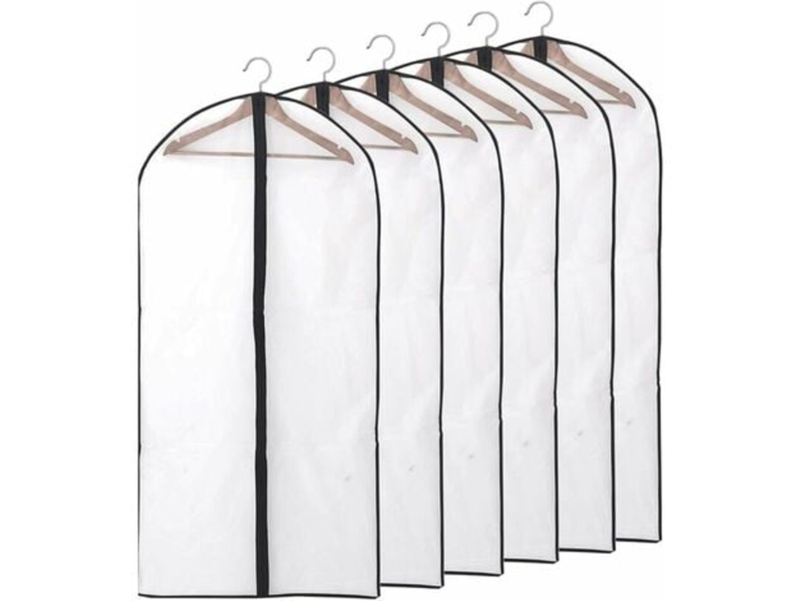 Capa protetora para impermeabilização e umidade com zíper transparente para camisas, ternos e jaquetas, pacote com 6, 60 Slowmoose
