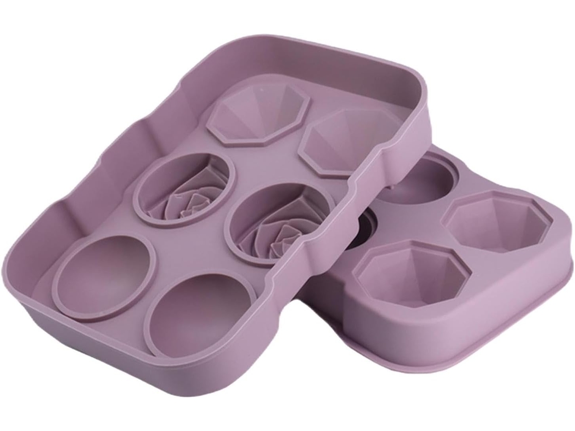 Forma De Gelo Esférica Grande De Silicone, Molde Para Congelamento Com Padrão.