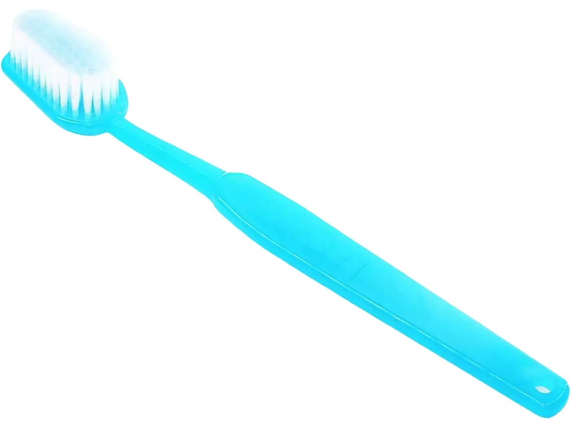Escova De Banho Chuveiro 40cm Em Formato Dentes, Com Cabo Longo Em Abs E Cerdas Macias Escova Divertida Para Costas