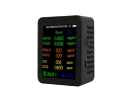 Yuru detetor de Qualidade do Ar 9 em 1 Pm2.5 Pm10 Co Co2 Tvoc Hcho Aqi Tela Colorida com Sensor de Precisão