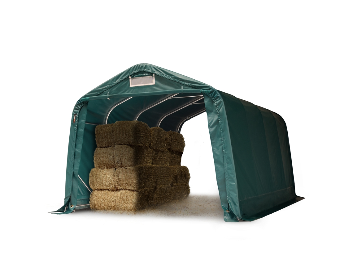 Tenda Robusta Para Forragem 3,3x4,8 M Lona Extremamente Resistente Pvc 2300n Para Pisos De Betão, Verde Toolport