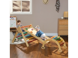 Parque Infantil 5 Em 1 Com Rampa, Ponte E Escada Triangular, Para Crianças De 18 A 48 Meses, Colorido.