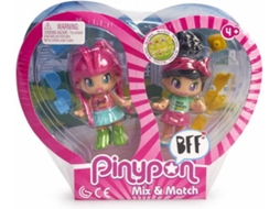 Boneca PINYPON - Pack 2 Best Friends Girl Com Cabelo Rosa E Cabelo Preto