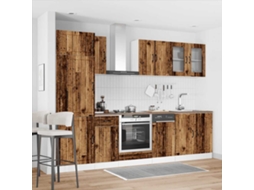 Vidaxl 8 Peças Armário De Cozinha Conjunto Kalmar Madeira Velha