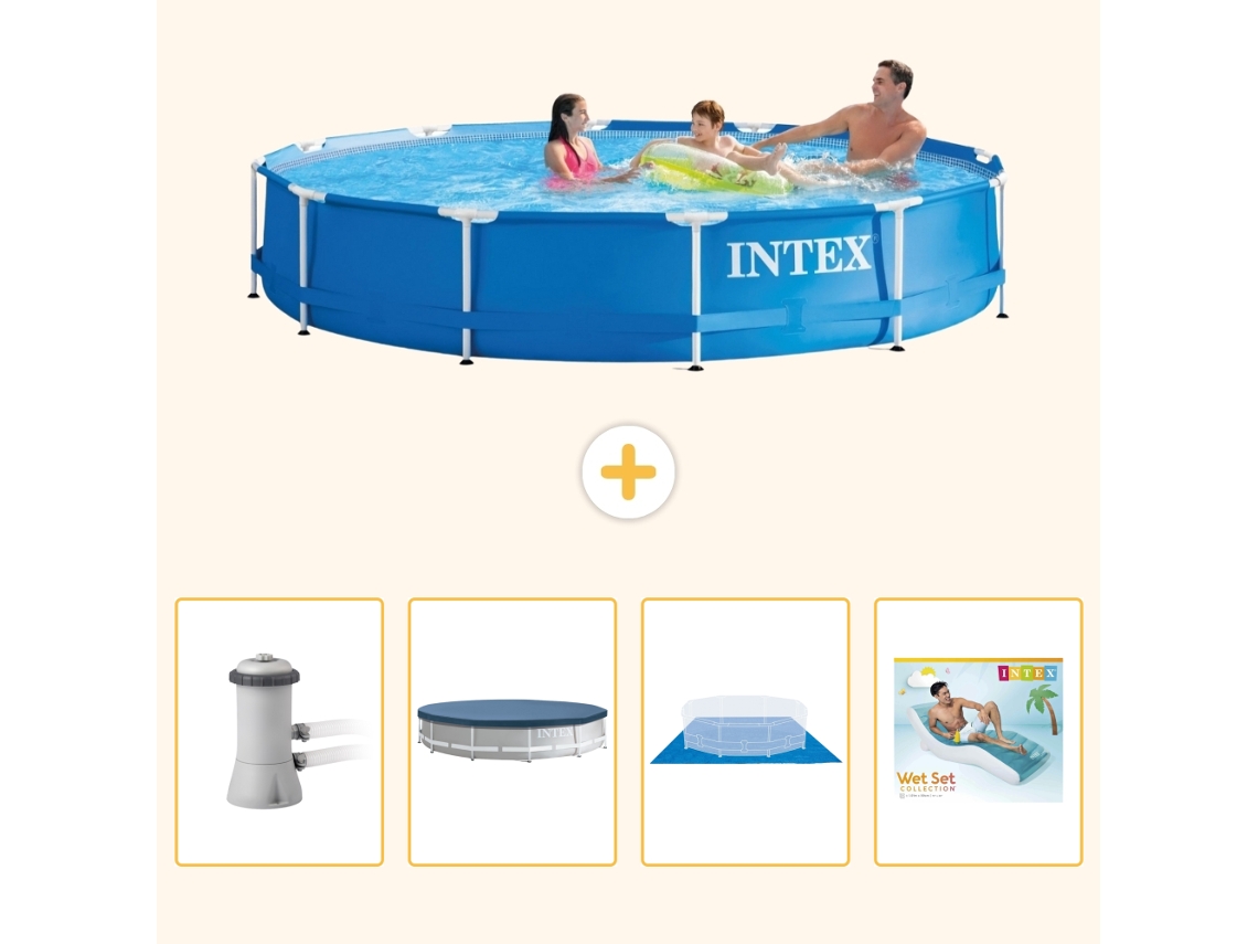 Intex Piscina Com Estrutura Redonda - 366x76 Cm - 5-peças S322