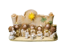 Conjunto de Natividade Natal Miniatura Animais Resina Decorativa Casa Escritório S/MARCA