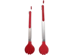 Pinças Para Alimentos Solustre Com Cabos Longos E Confortáveis, Conjunto De 2, Feitas De Silicone Resistente Ao Calor E