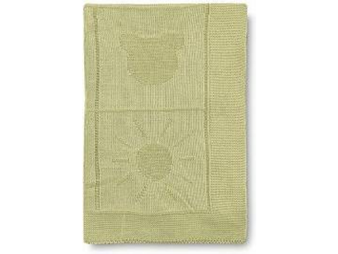 Manta para Bebé PIRULOS Tricotada Algodão 95x95 Verde